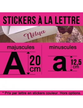 Lettres stickers personnalisés de hauteur 20 cm