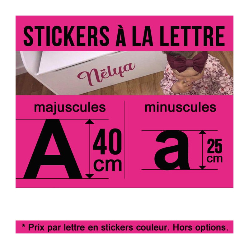 Lettres stickers personnalisés de hauteur 40 cm