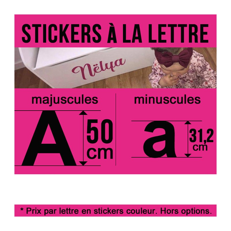 Lettres stickers personnalisés de hauteur 50 cm