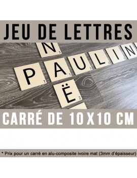 Jeu de lettres en carré de 10 x 10 cm
