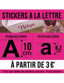Lettres stickers personnalisés de hauteur 10 cm