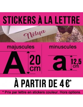 Lettres stickers personnalisés de hauteur 20 cm