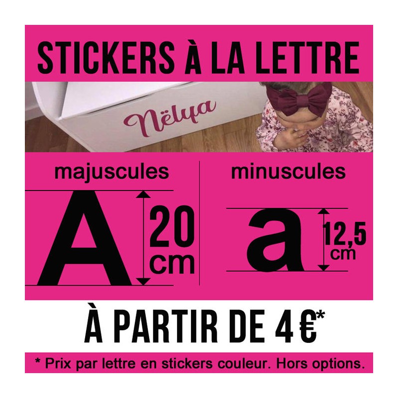 Lettres stickers personnalisés de hauteur 20 cm