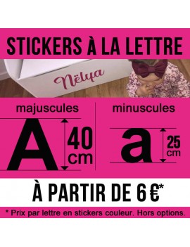Lettres stickers personnalisés de hauteur 40 cm
