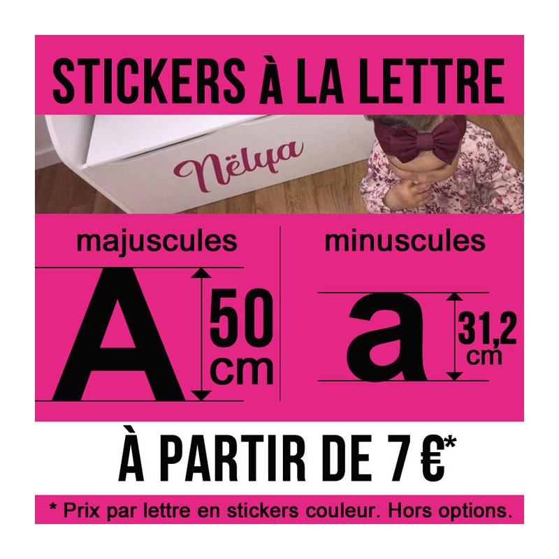 Lettres stickers personnalisés de hauteur 50 cm