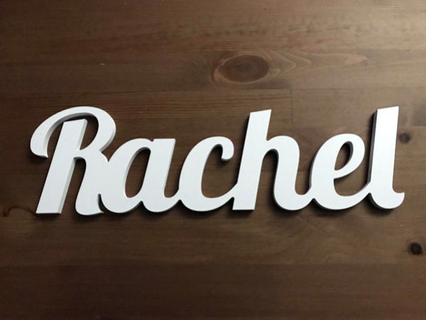 Sœur De Rachel En 3 Lettres Prénoms décoratifs : lettres en pvc attachées pour chambre